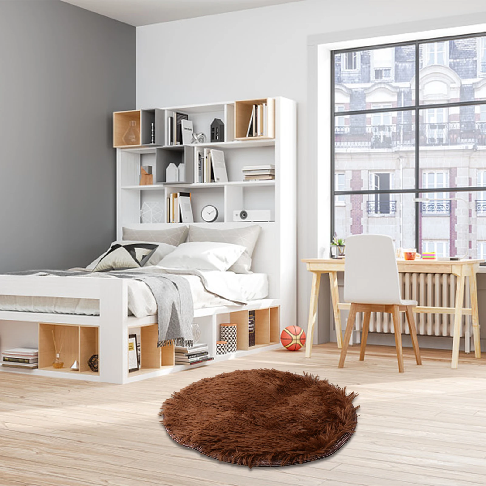 Superweicher, zotteliger Teppich mit sicherer rutschfester Rückseite, geeignet für mehrere Innenräume wie Wohnzimmer und Schlafzimmer – Detail 36