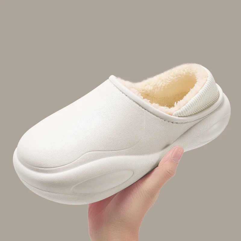 

Winter Men Women Warm Slipper EVA Short Plush Fur Indoor Flip Flop Non-Slip Waterproof Casual Outdoor Slipper For Couple 36-45
