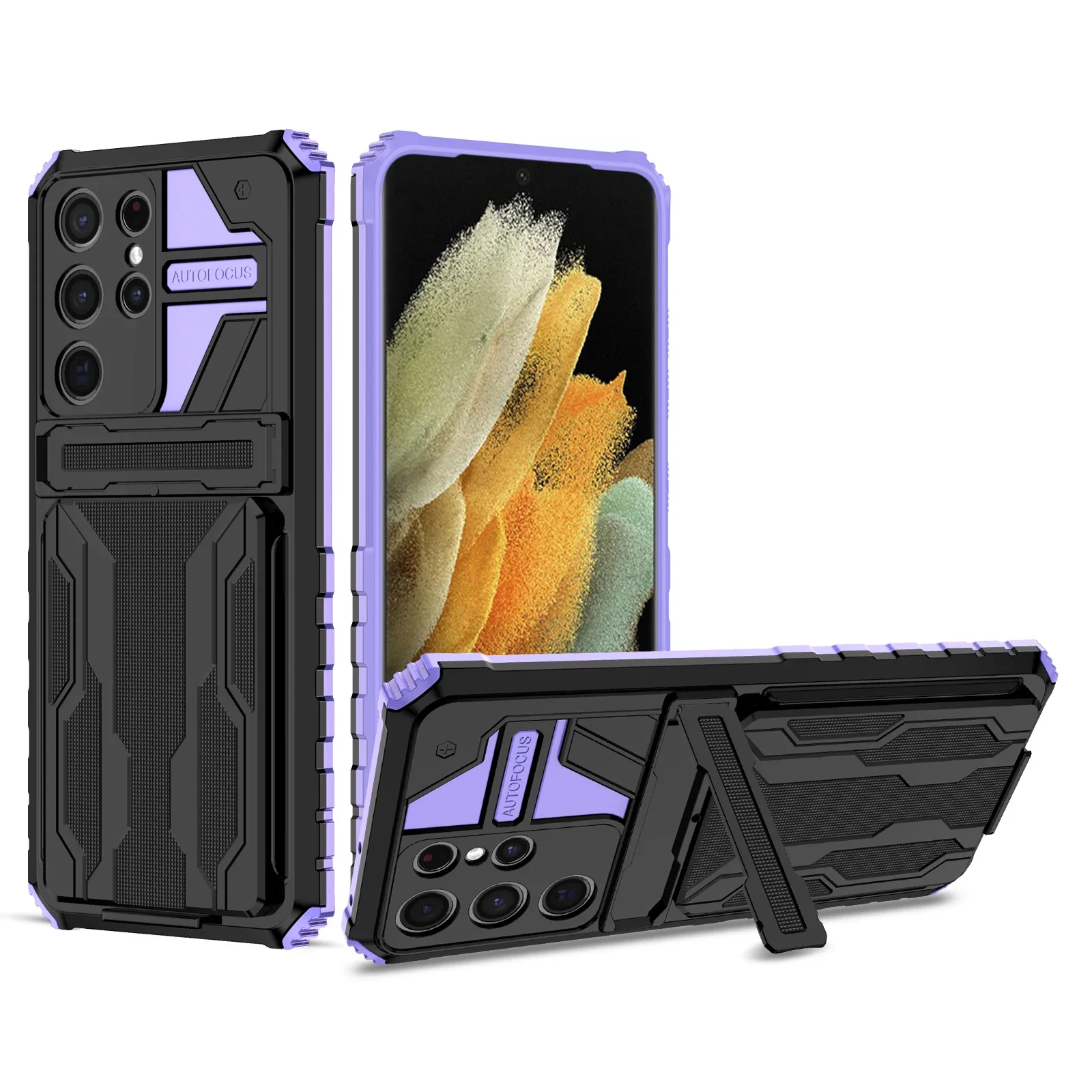 thumbnail image 1 of Funda con tapa para tarjeta de cartera para Samsung Galaxy S24 Ultra S23 S23 FE Note 20 Ultra A15 A54 A05S, soporte híbrido protector, carcasa dura, 1 of 5