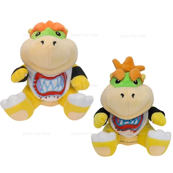 2 Styles Mario Bros Plush Bowser Jr. Stuffed Anime Animal Doll Plushie for Kids Birthday Gift 18CM