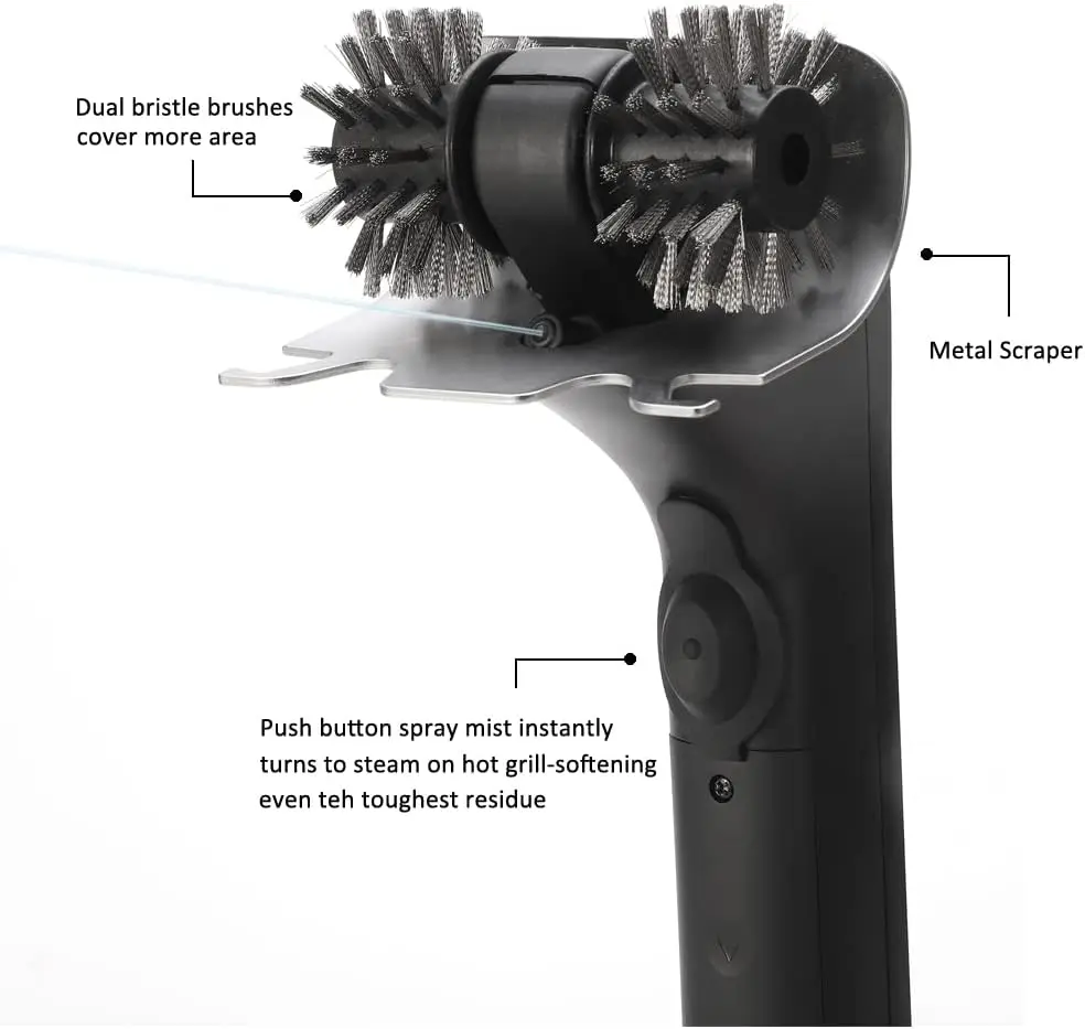 Motered BBQ brush with powerful steam cleaning power grill brush electric