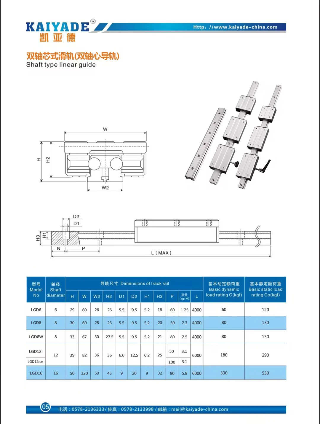 Description Picture 3 of itemLGD6 External Dual-axis Linear Guide Rail and Linear Guide Block 600-1000mm Double Axis Outer Roller Bearing Guide and Block Set