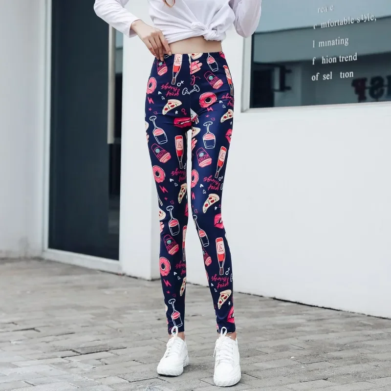 

Fashion Graffiti Printing High Waist Stretch Gym Leggings Running Sportswear for Women Fitness Push Up Leggings Sexy Trousers
