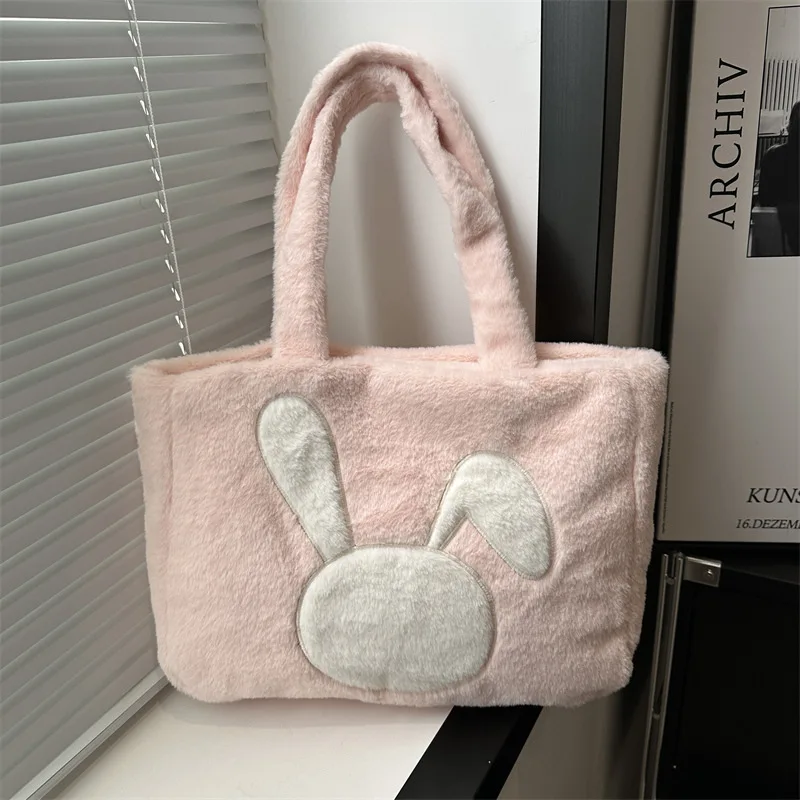 Plush Shoulder Bag Women's Handheld Tote Luxury Brand Shoulder Bag Large Capacity Plush Winter New Fashion Female Shoulder Bag