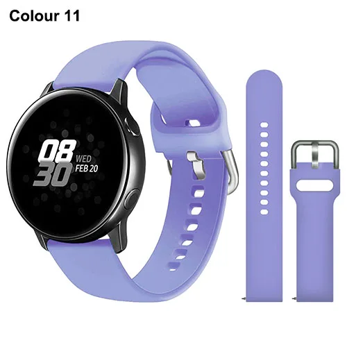 Versatile Silicone Smartwatch Band - 20mm/22mm Strap, Multiple Color Options