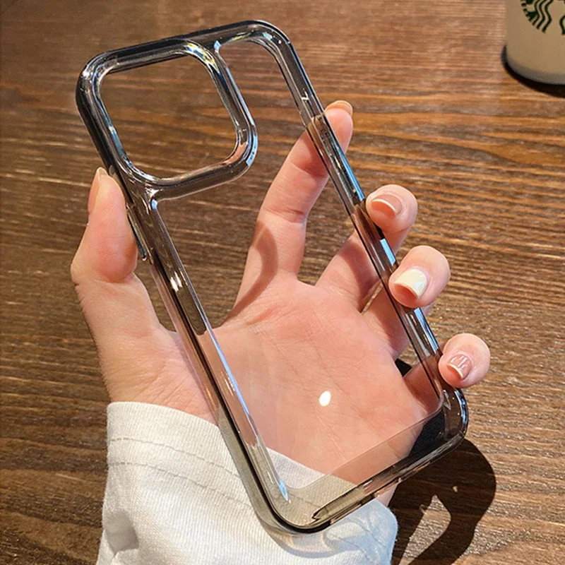 Premium Transparent Acrylic Clear Case with Metal Button Cover