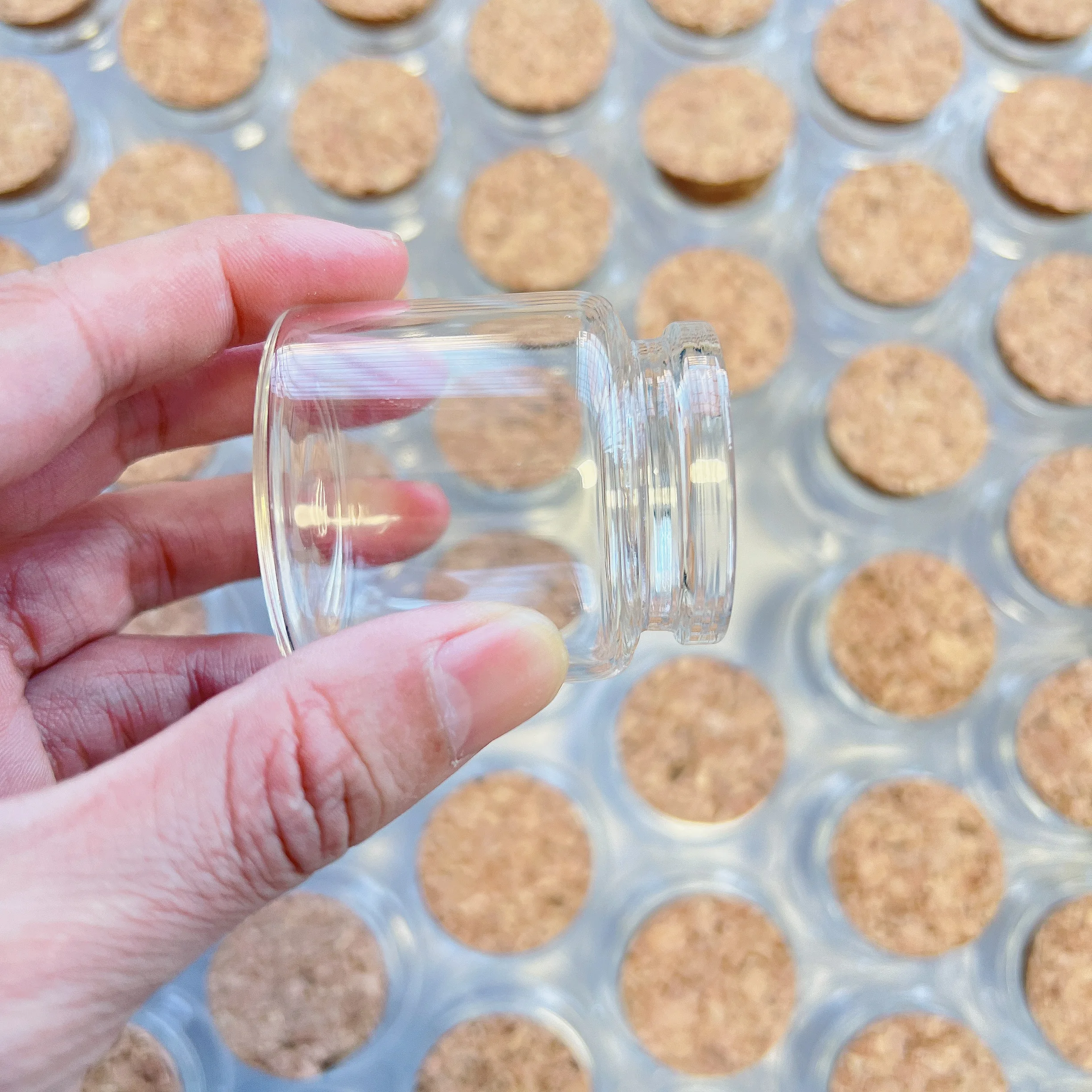 12pcs 33x47x50mm Glass Bottles Clear Drifting Christmas Small Cork Stoppers Wedding Jars Birthday Party 50ml Wishing Bottle 3