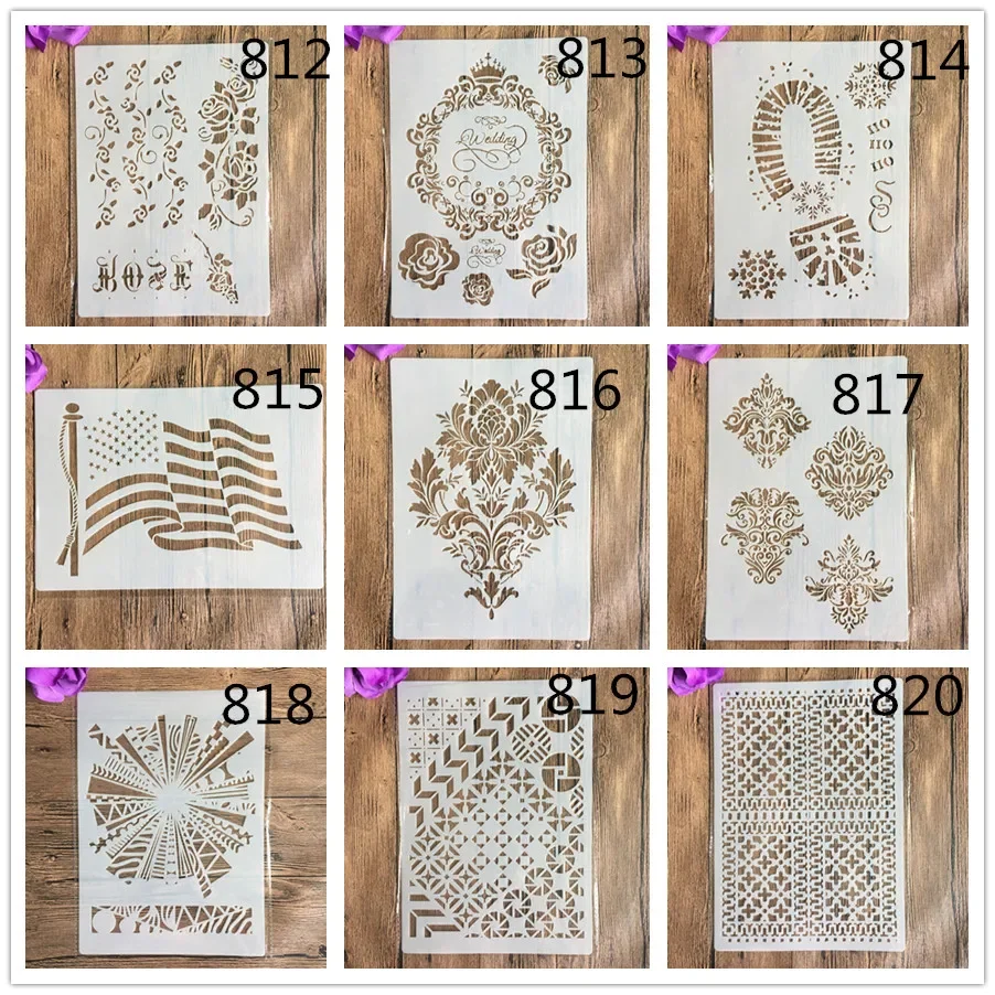 A4 29 * 21cm animal DIY Stencils Wall Painting Scrapbook Coloring Embossing Album Decorative Paper Card Template,wall stencil cutting dies metal stencil template mould diy metal embossing stencil for album scrapbooking paper art craft decor xmas house