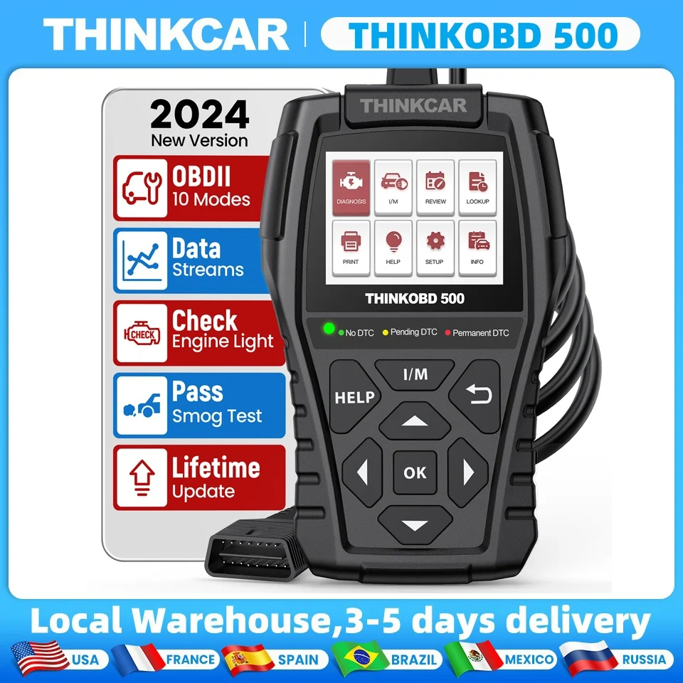 

THINKCAR THINKOBD 500 OBD2 Diagnostic Tool for Car Check Engine Fault Code Reader DTC Lookup Scan Tool Lifetime Free Update