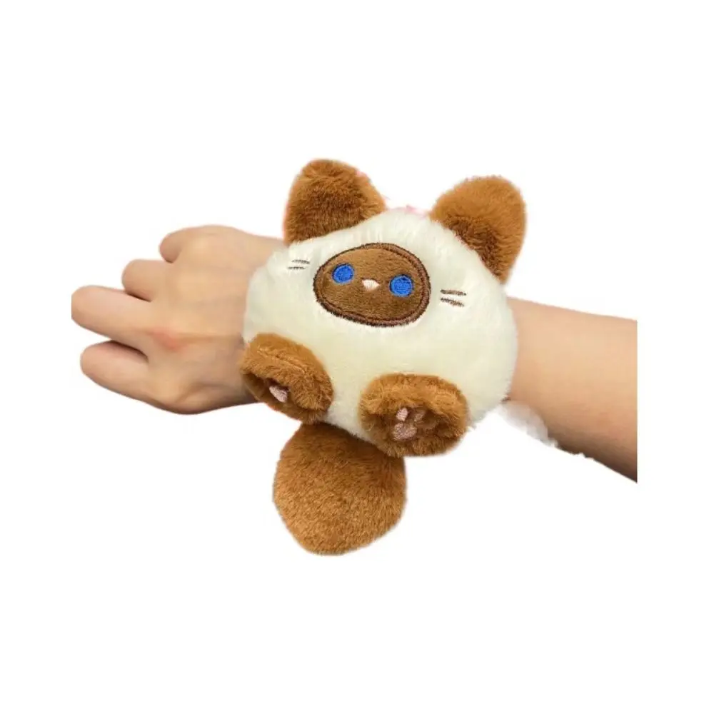 Siamese Cat Cat Slap Bracelet Series Simulation Wrist Style Plush Doll Slap Bracelet Cute Doll Soft Capybara Plush Wrist Band