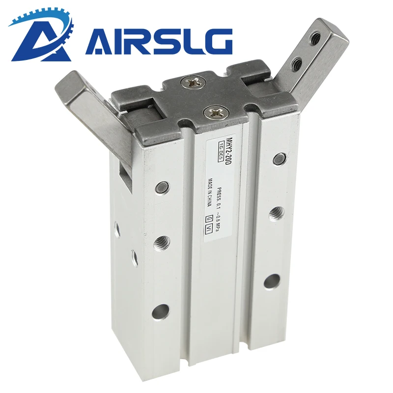MHY2 10D 16D 20D 25D 더블 액팅 공압 그리퍼 보어 10-25mm AFR 브랜드 180도 각도 알루미늄 클램프 그리퍼 실린더