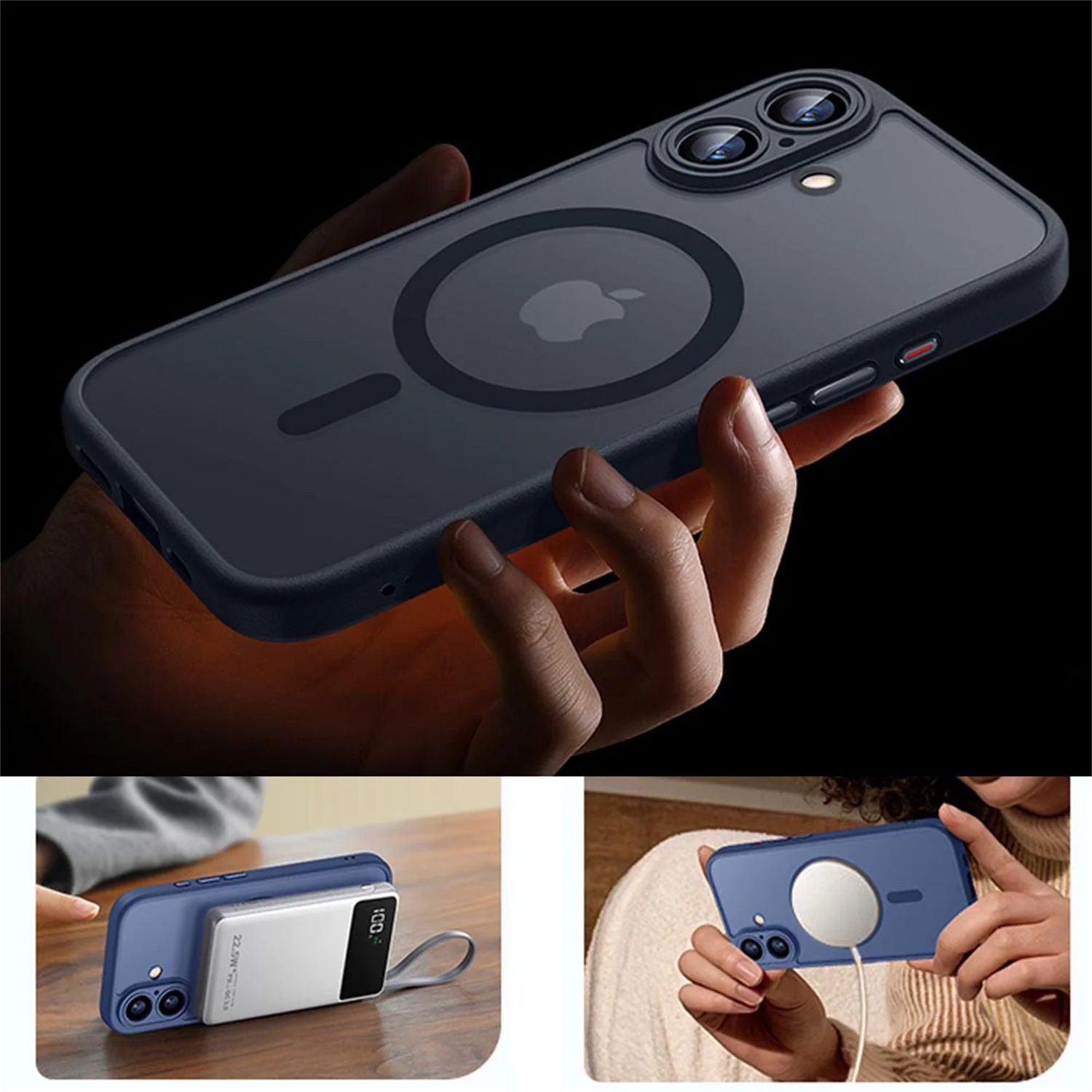 Magnetic Luxury Matte Translucent Armor Shockproof Case with Magsafe Compatibility