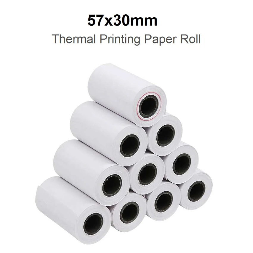 5 Rolls 4.5 Meter Length Thermal Paper Rolls 57x30mm Printing Paper Thermal Receipt for Handheld POS Machine