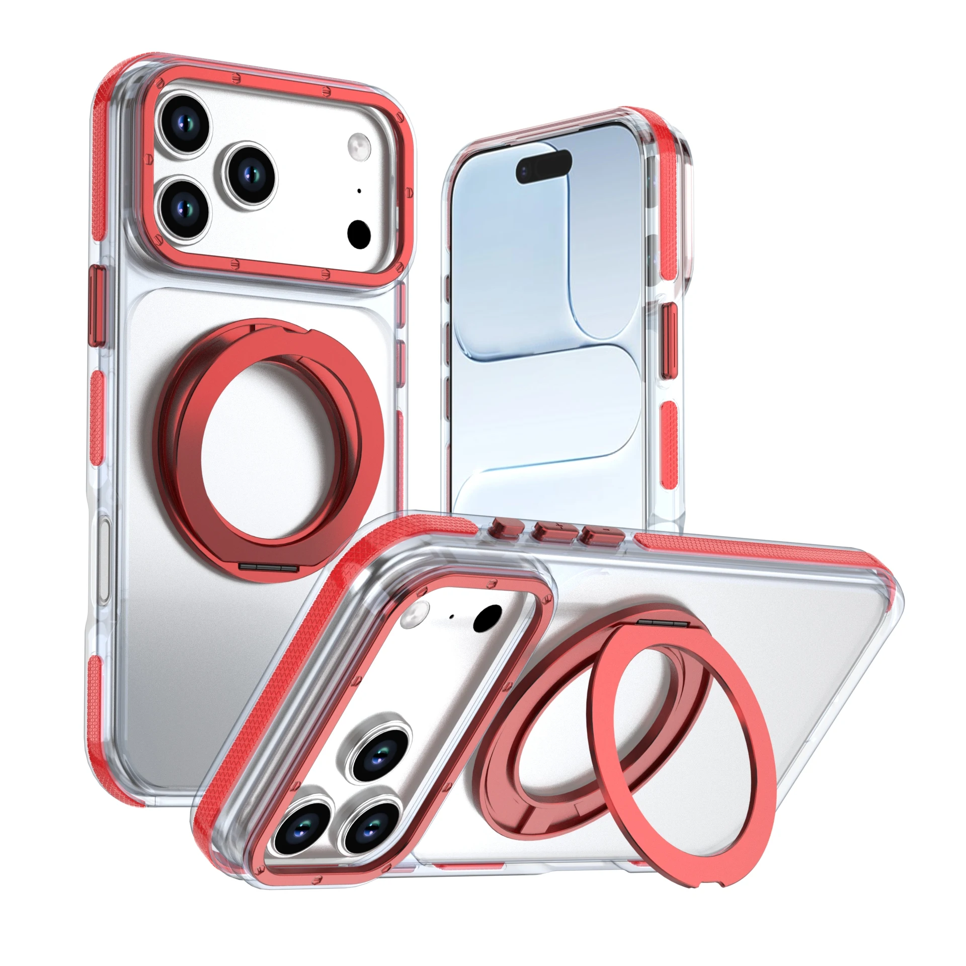 Clear Rotatable Magnetic Stand Shock-Proof Case with Full-Body Protection