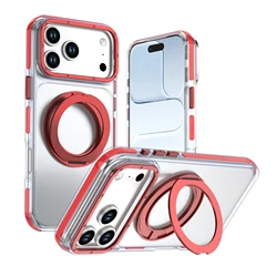 Clear Rotatable Magnetic Stand Shock - Proof Case with Full - Body Protection for iPhone 18 Pro Max (Color D)