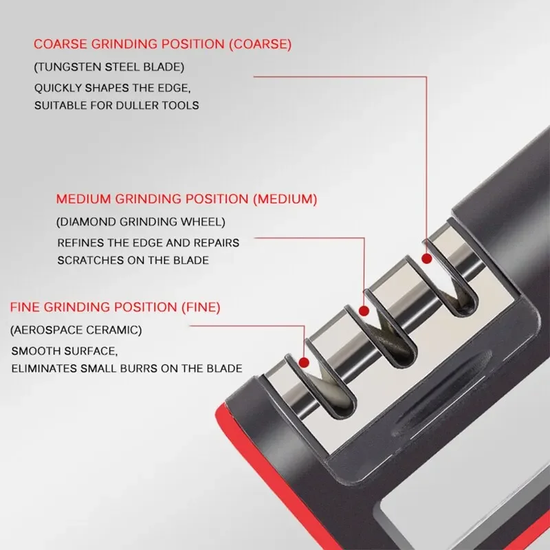 주방용 3단 칼갈이 가정용 다기능 칼갈이 그라인더 휴대용 3용도 연마석