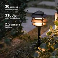 Lighting 4PK Pathway Lights Low Voltage 2.2 Watt LED 12V AC Landscape Lights 30 Lumen Warm White with Cable Connectors Metal Sta 2