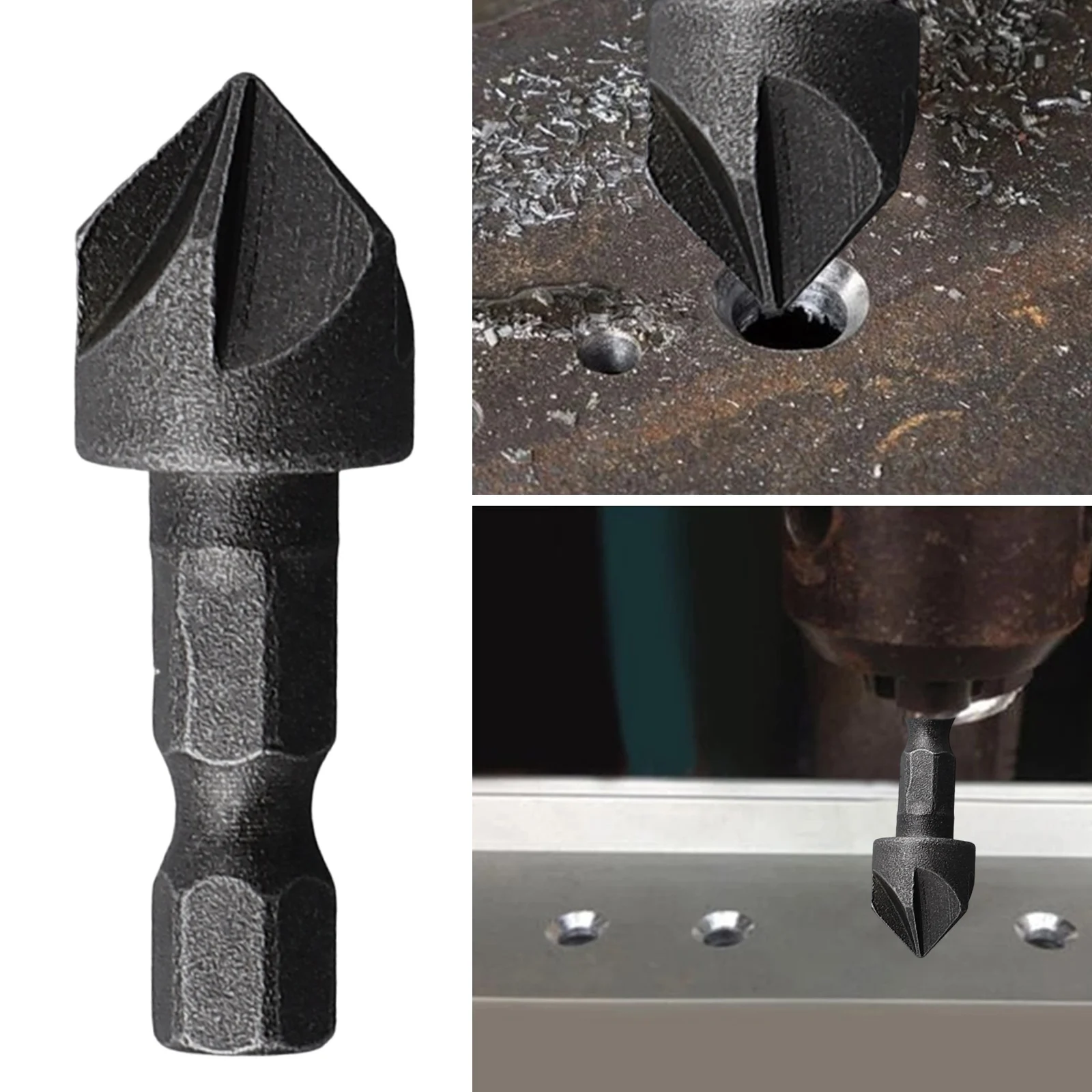 

Power Tools Chamfering Tool 90 Degree Hole Opener 1/4\\\\\\\\\\\\\\\" Hexagonal Shank 1pcs 45# Steel Countersink Drill Durable