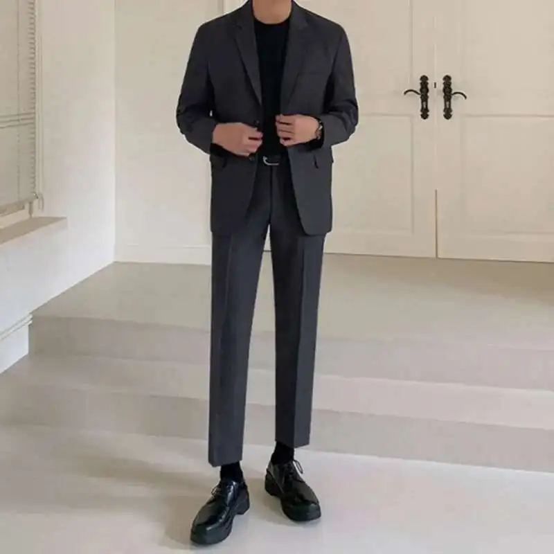 IEFB Two-piece Set Casual Suit Men's Spring New Korean Style Loose Fitting Formal Suit Coat Business Straight Pant 9C1649