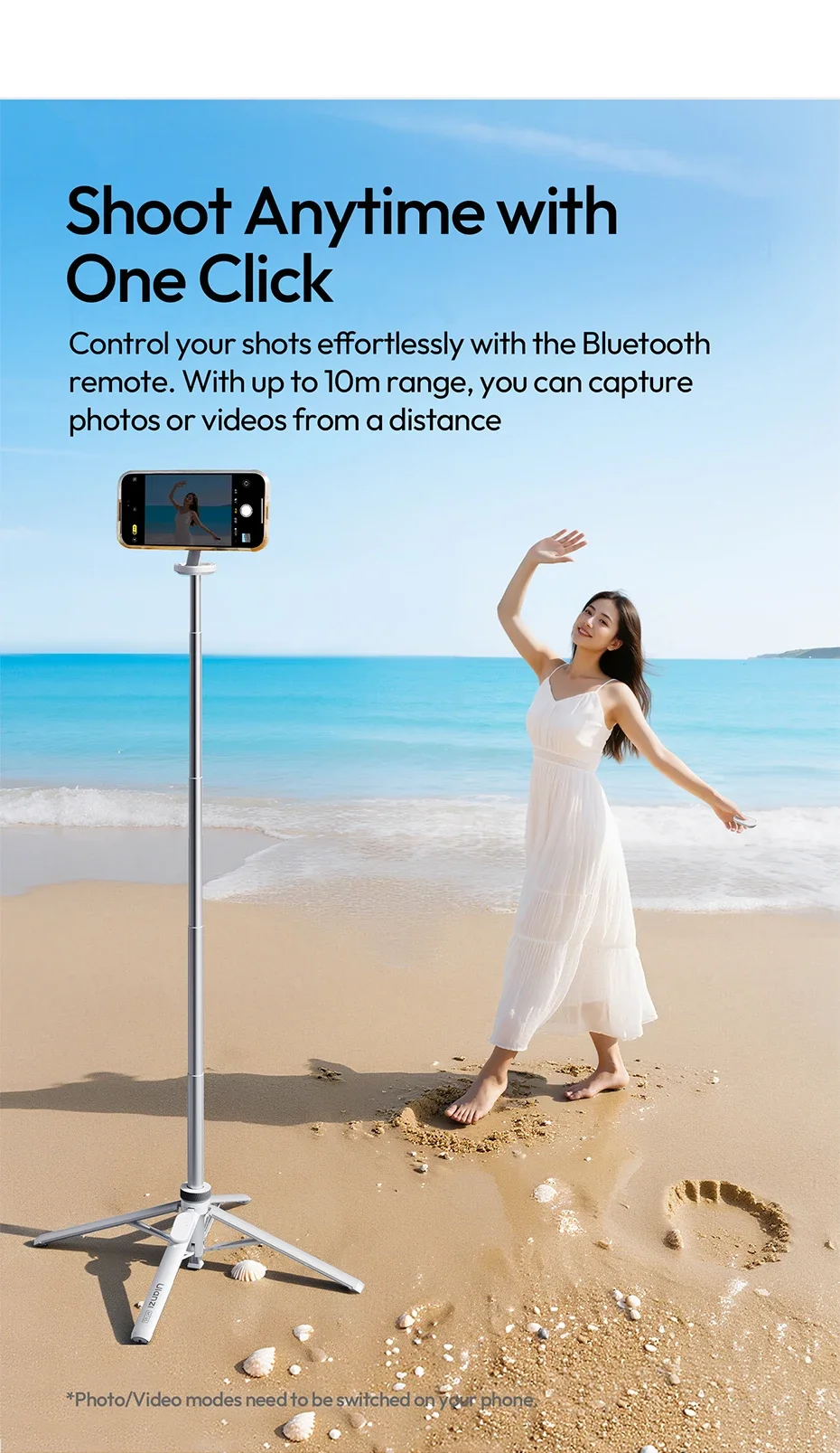 Extended selfie stick length