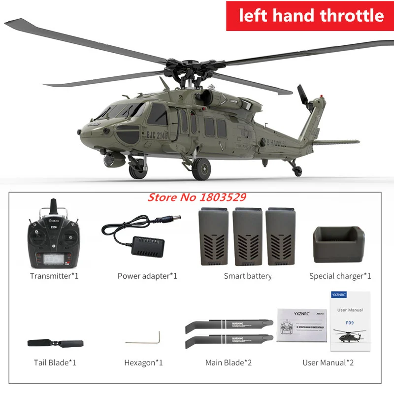 large remote control helicopter for adults Professional 6-Axis1:47 Scale UH60-Black Hawk Dual Brushless Motor RC Helicopter With LCD Screen 42CM Large Size CNC Rotor Head helicopter toy remote control RC Helicopters