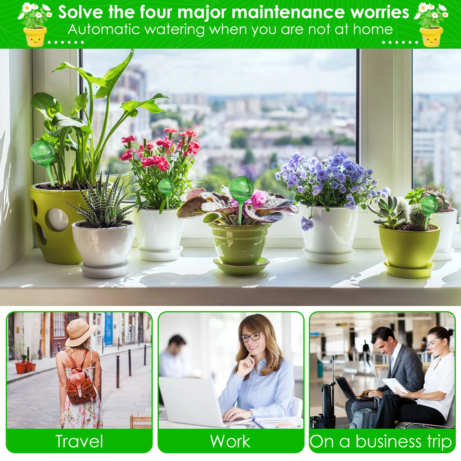10Pcs Automatic Plant Watering Bulbs Self Watering Globe Balls Plant Water Feeder Water Device Drip Irrigation System for Garden 5