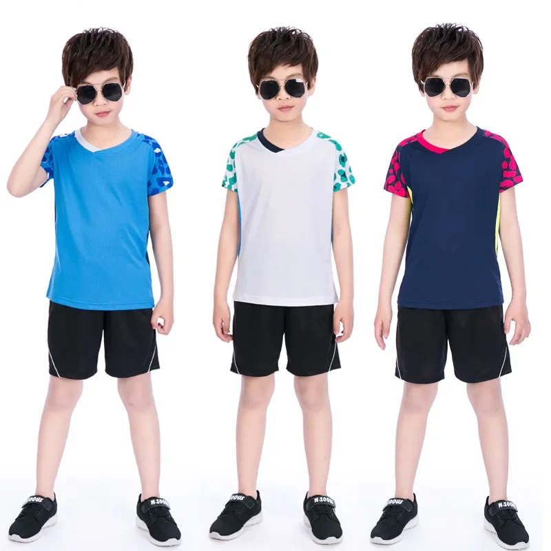 Boys New Children Badminton Sport T-shirt+shorts Suit,polyester Quick-drying Table Tennis Shorts,tennis Jersey Sets