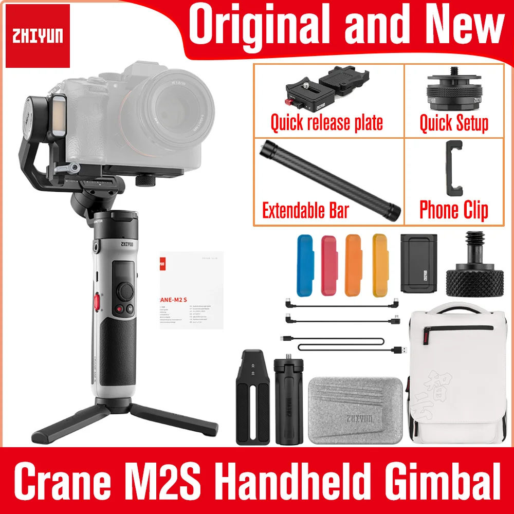 Official Zhiyun Crane M2S M2 S 3-Axis Handheld Gimbal Stabilizer for Mirrorless Compact Action Cameras iPhone Smartphones | Электроника