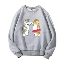 

Mofu Sand Cat kawaii cat cute 2D Print O-Neck Sweatshirt Harajuku Round Collar 5