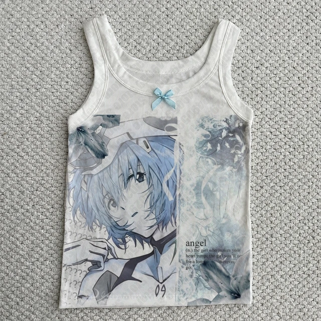 Harajuku Y2K vêtements esthétique Punk gothique sans manches lettre imprimée Emo fille mode Sexy Streetwear femmes mignon fronde hauts courts 1