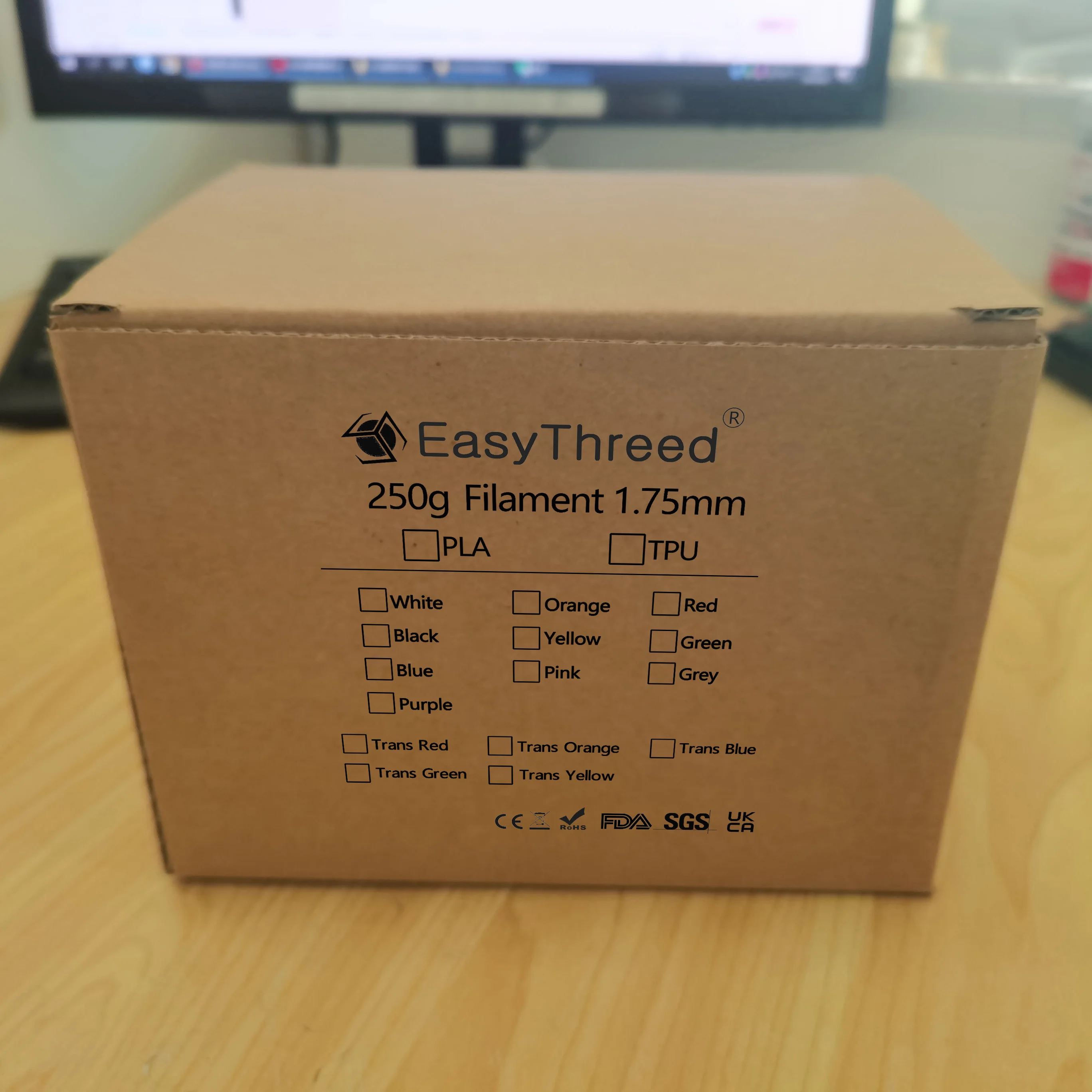 EasyThreed TPU 유연한 필라멘트 콤보, 소프트 3D 인쇄 재료, 3 개, 250g, 250g 길이, 80M, 1.75mm