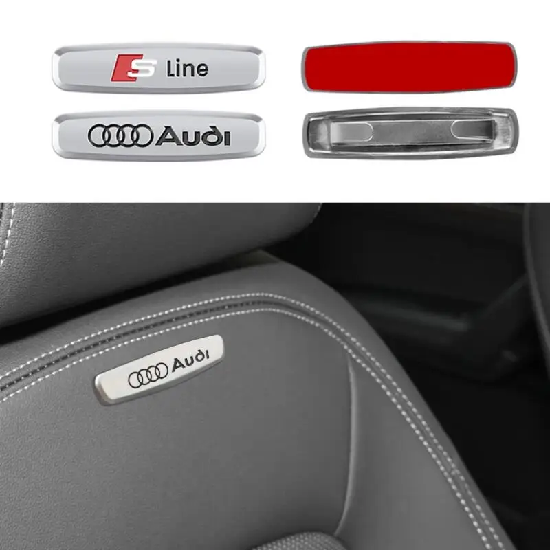 1개 시트 백 엠블럼 스티커 배지 로고 메탈 인테리어 (ABT Sline 아우디 A3 A4 B8 8P B9 8V A1 A6 C6 Q3 Q5 C7 시트 액세서리용)