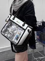 Ita Bag Sweet Transparent Underarm Bags for Women High-capacity PU Shoulder Bag Spring All Match Display Crossbody Bag 2