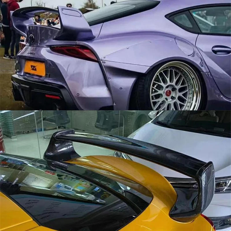 

For Real Carbon Fiber Spoiler Wing NEW Toyota Supra A90 2019 2020 2021 Car Trunk Black Rear Lip Refit Accessories Tail Body Kit