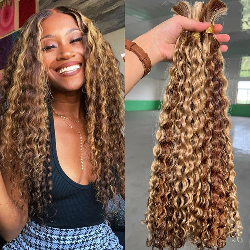 Bulk Human Hair for Braiding Vietnam Deep Wave Hair 18-30 Inches No Wefts Natural Color Extension for Women 100g/pcs