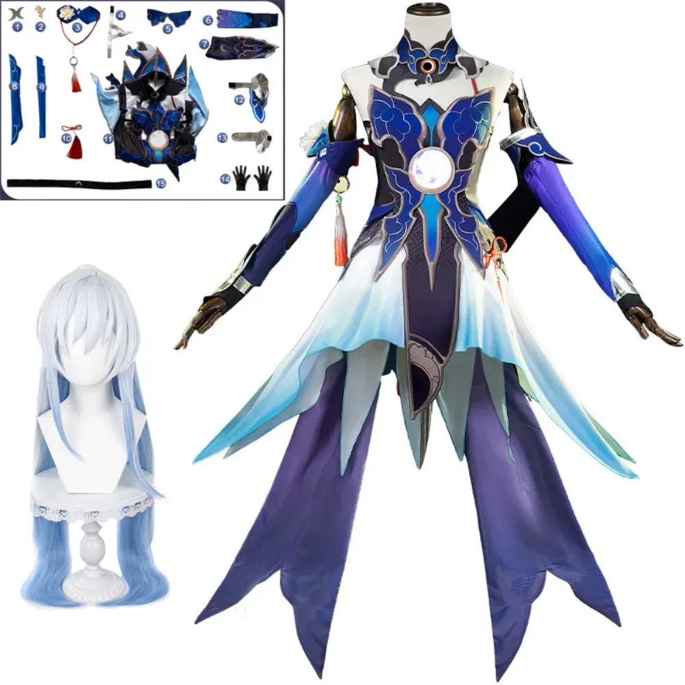 

Game Honkai Cosplay Costume Jingliu Disguise Full Sets Uniform Suits for Adult Outfit Halloween Carnival Party Clothes Roleplay
