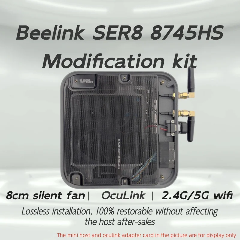 Beelink Ser8 Modification Kit Oculink Interface External 2.4G/5GWIFI Antenna And 8cm Silent Fan for Enhanced Performance