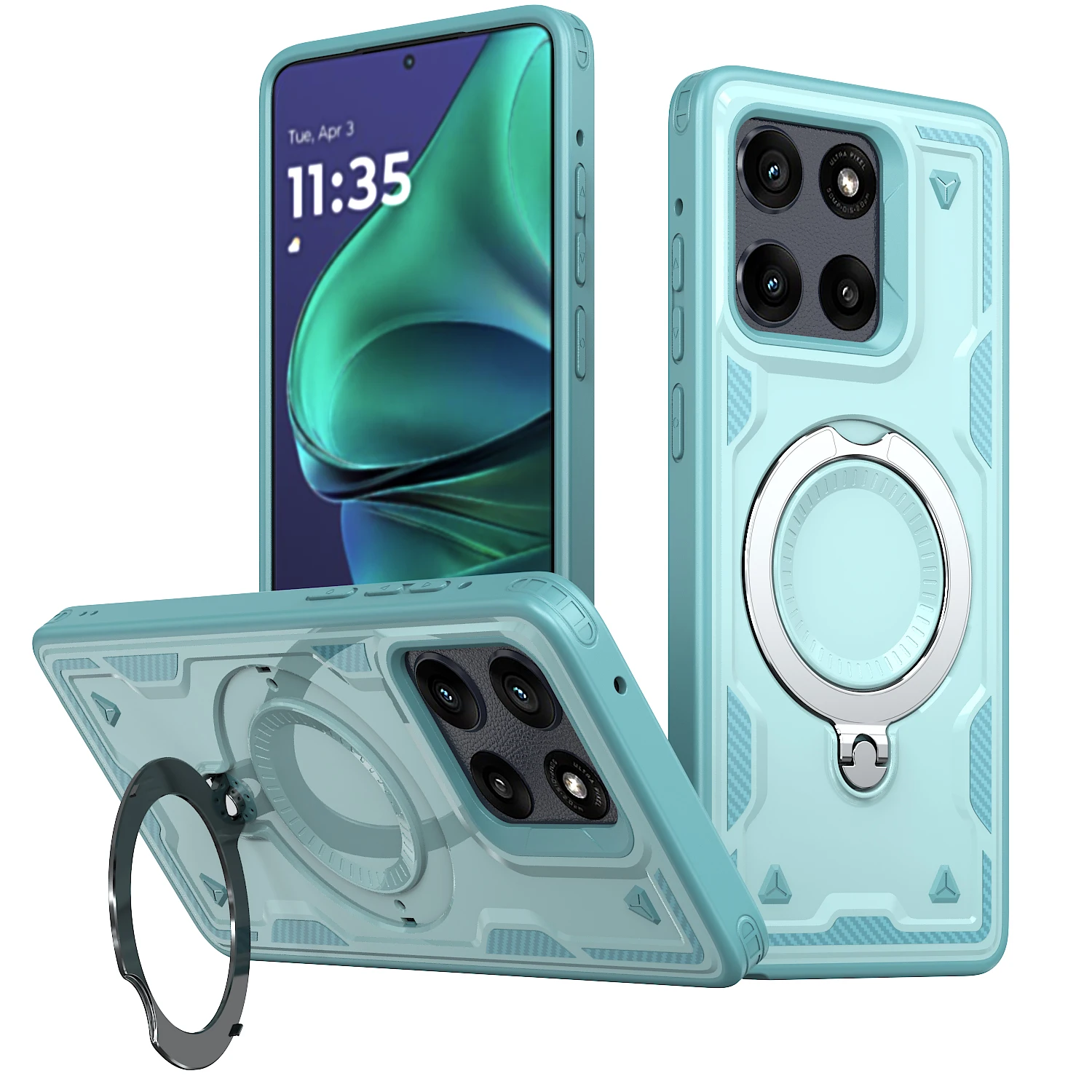Enhanced Armor Shockproof Phone Case with 360° Rotating Magnetic Holder