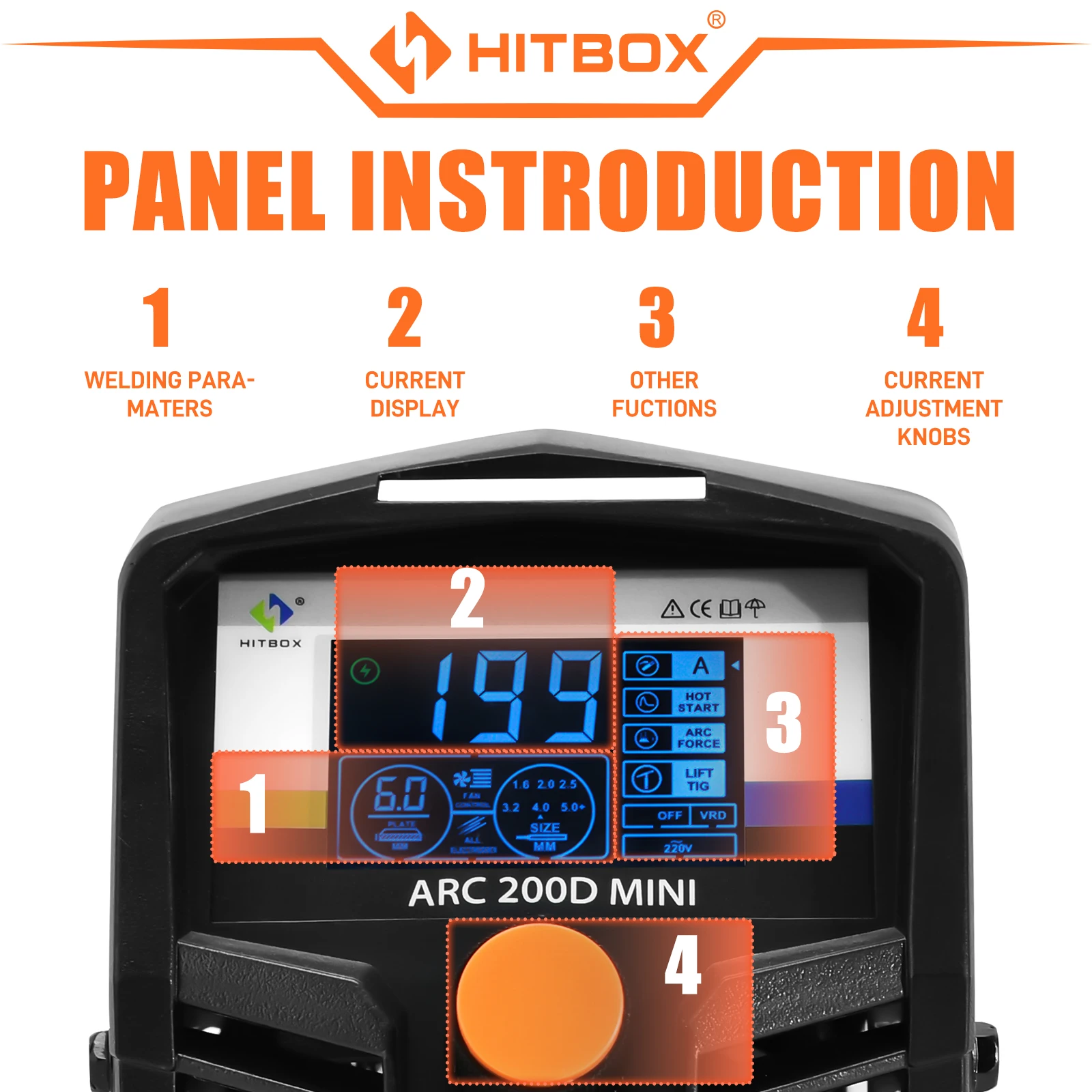 HITBOX Cutter ARC200D ARC LIFT TIG 2 IN 1 Welding Machine For Household IGBT Compact Inverter Welder LCD Digital Display 2