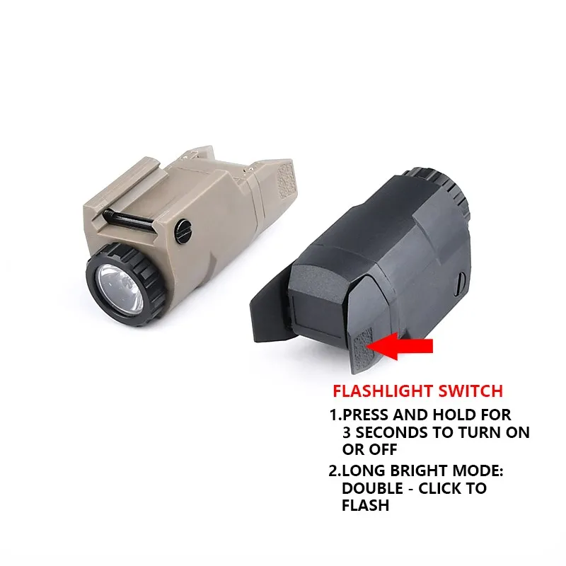 

APL-C MINI Tactical Flashlight Gloc Pistol G17 G18 G19 Hunting Scout Light Accessory Nylon Material Fit 20mm Picatinny Rail