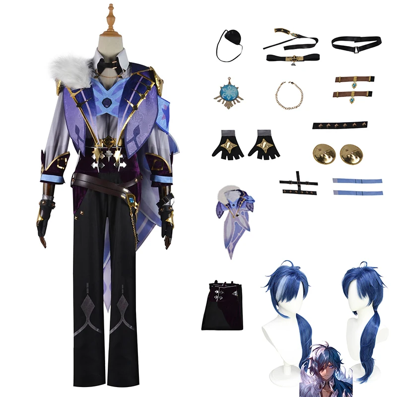 

Game Genshin Impact Kaeya Cosplay Costume Mondstadt Knights Uniform Kaeya Wig Male Activity Party Role Play