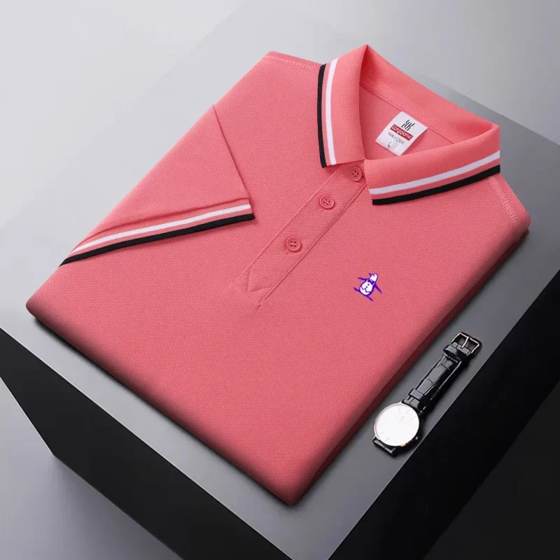 Men's Golf Polo Shirt Summer Short sleeved Top Street Wear Quick Drying Casual Golf Clothing Breathable Sportswear