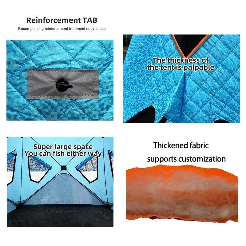 custom ome High Quality thermal insulated tents for winter camping outdoor  sauna cube Tents Pop Up  Winter ice Fishing  tent 4