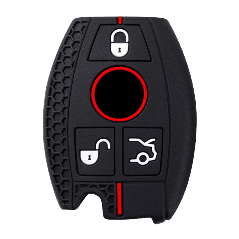 Luxurious Silicone Car Key Cover with Keychain