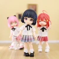 OB11 Doll Uniform Tie Shirt JK Striped Skirt Clothes School uniform, Student Set, JK Uniform, 12 points, BJD Clothing 1/12 1