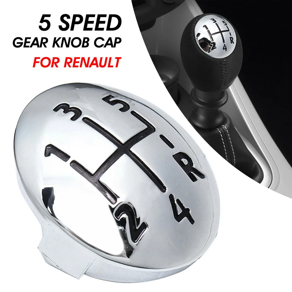 6+R Speed Car Gear Shift Knob Chrome Cover For Renault Megane Clio