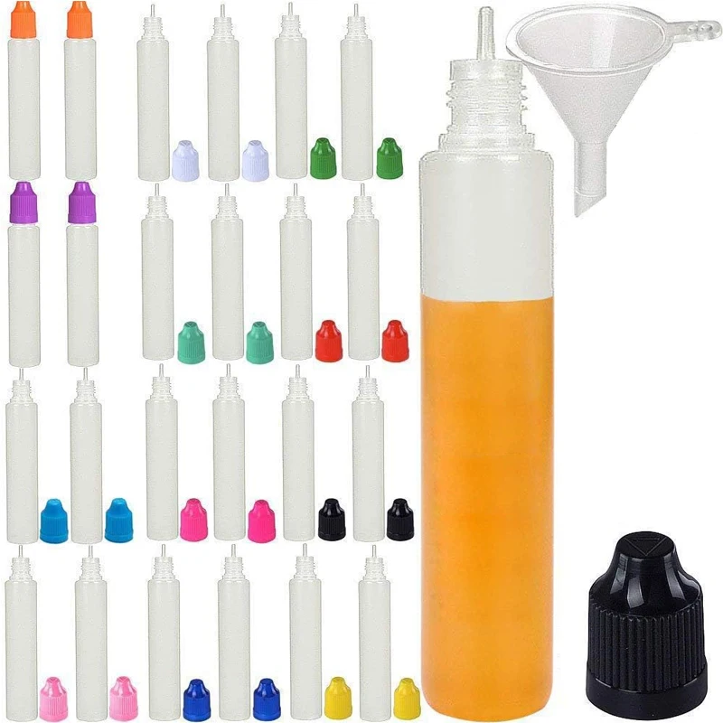 5PCS 30ML 60ML Wholesale Eyes Liquid Dropper Refillable Bottles Empty Plastic Squeezable Travel Cosmetics Paint Ink