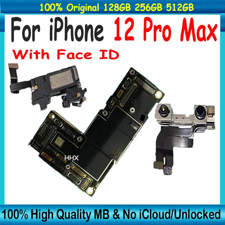 Clean iCloud iPhone 12 / 12 Pro / Pro Max Motherboard With Face ID Original Unlocked Logic Board