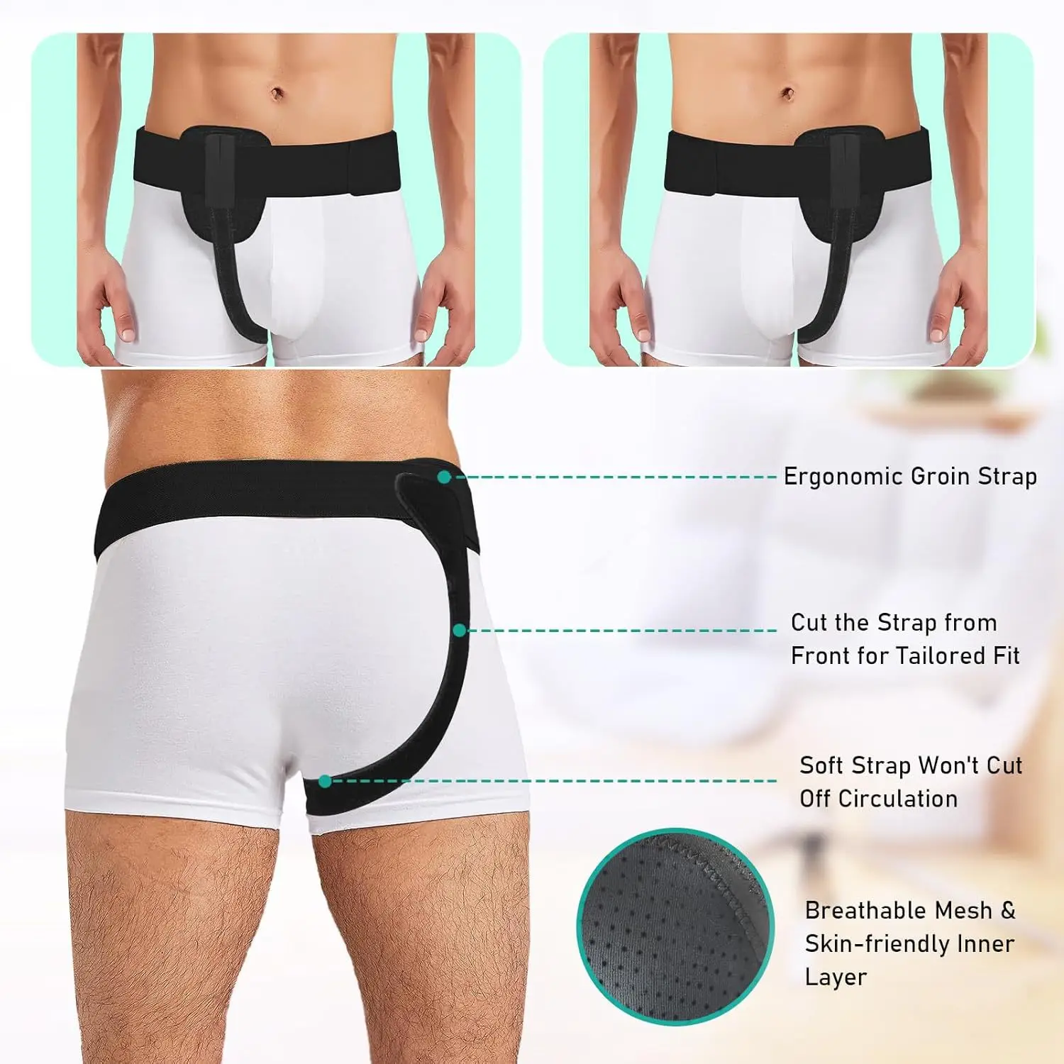 Adult Hernia Belt Unilateral/Bilateral Inguinal Protection Small Bowel Unisex Hernia Care Belt