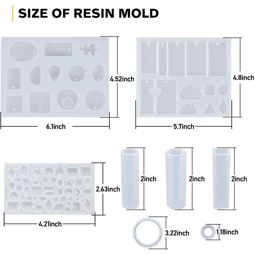 Epoxy Resin Kit for Jewelry Making with Silicone Molds